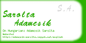 sarolta adamcsik business card